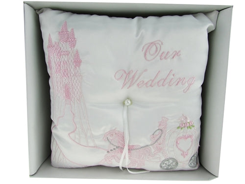 Load image into Gallery viewer, Premium - &quot;WEDDING&quot; - Tiara &amp; Ring Pillow - Cinderella Design (1 Pc)
