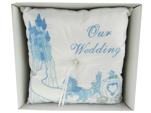 Load image into Gallery viewer, Premium - &quot;WEDDING&quot; - Tiara &amp; Ring Pillow - Cinderella Design (1 Pc)
