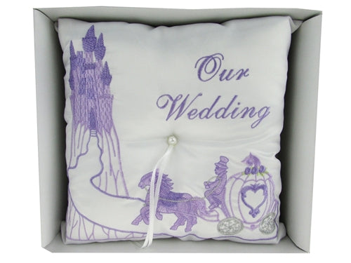 Load image into Gallery viewer, Premium - &quot;WEDDING&quot; - Tiara &amp; Ring Pillow - Cinderella Design (1 Pc)
