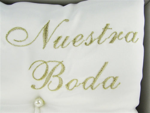 Premium - "WEDDING" - Tiara & Ring Pillow - Cinderella Design (1 Pc)