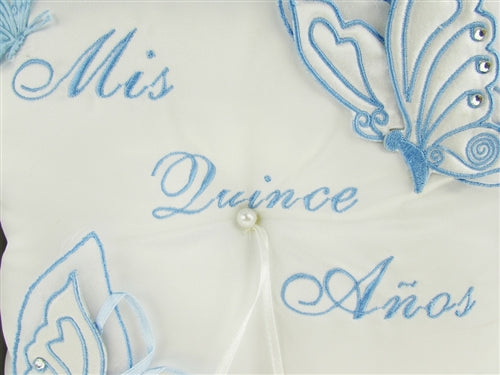 Premium MIS QUINCE ANOS Tiara Pillow - Butterfly Design (1 Pc)