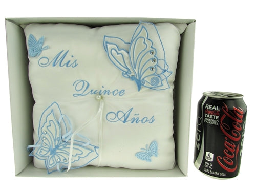 Premium MIS QUINCE ANOS Tiara Pillow - Butterfly Design (1 Pc)