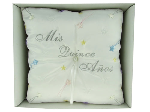 Load image into Gallery viewer, Premium - &quot;MIS QUINCE ANOS&quot; - Tiara &amp; Ring Pillow - Stars Design (1 Pc)
