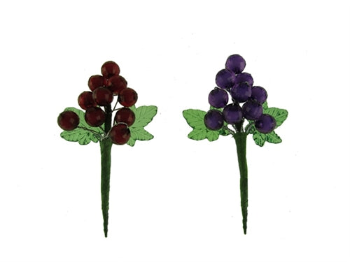 Acrylic Grapes on Stem - Small (24 Pcs)