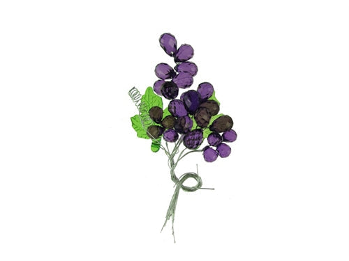 Acrylic Grapes on Stem - Large (12 Pcs)