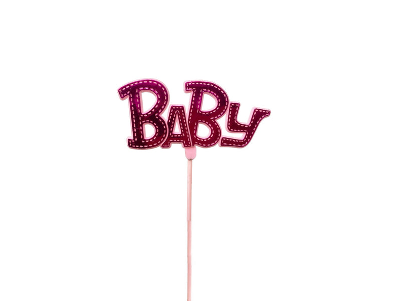 Load image into Gallery viewer, 3.5&quot; &quot;BABY&quot; Stick Sign (11&quot; Long w/ Stick) (12 Pcs)
