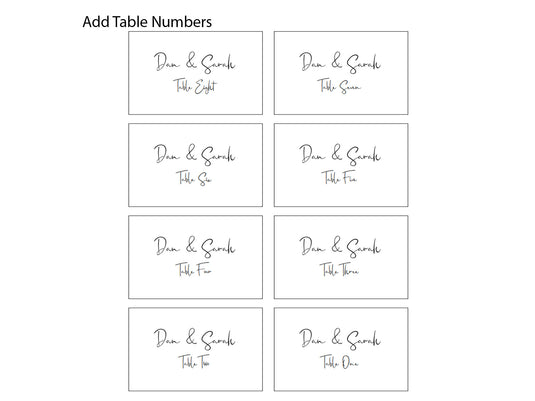 3.5"x2.5" Custom Place Cards (8)