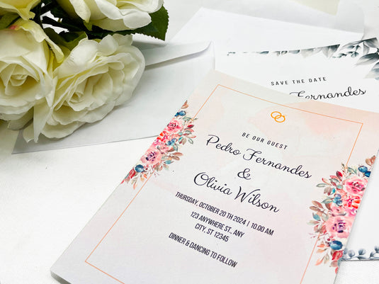 5"x7" Personalized Wedding Invitations (8 Invitations)