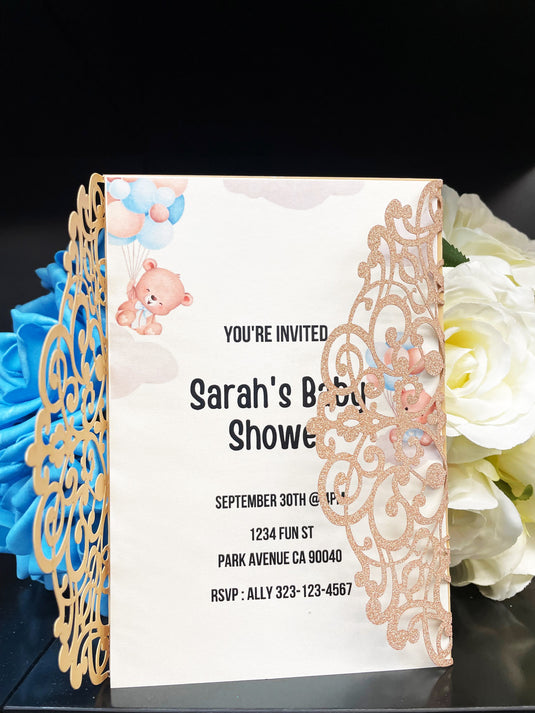 5"x7" Personalized Baby Shower Invitations (8 Invitations)