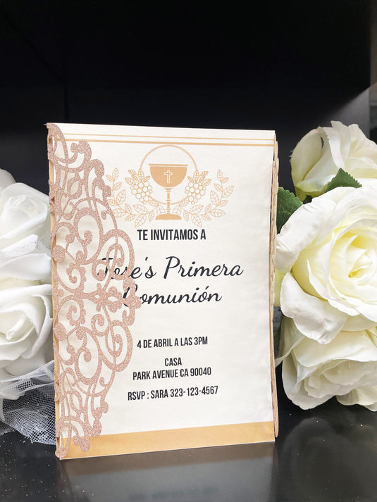 5"x7" Personalized Communion Invitations (8 Invitations)