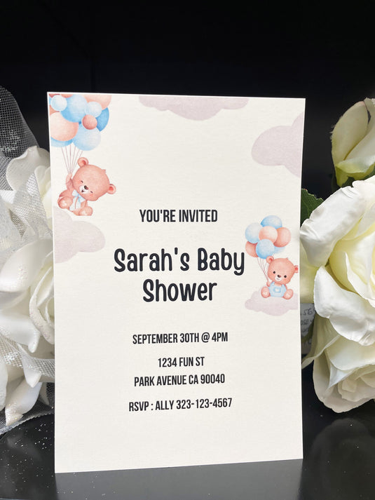 5"x7" Personalized Baby Shower Invitations (8 Invitations)