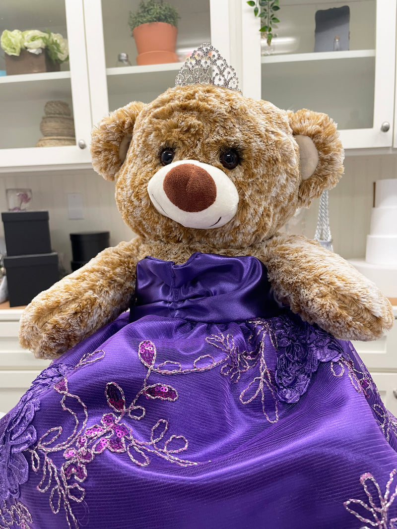 Load image into Gallery viewer, 15&quot; Quinceanera Last Doll Bear ( 1 Bear) - Ribbon Lace Mesh Dress
