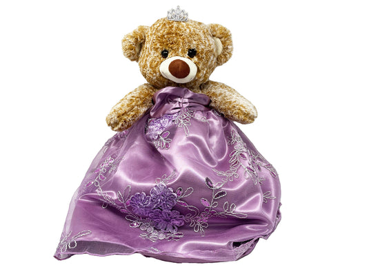 15" Quinceanera Last Doll Bear ( 1 Bear) - Ribbon Lace Mesh Dress
