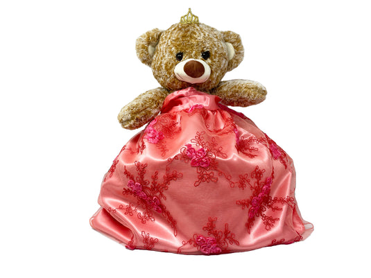 15" Quinceanera Last Doll Bear - Baby Rose Dress