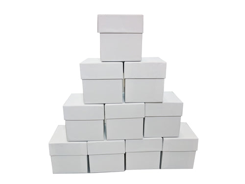 Load image into Gallery viewer, 3&quot; Plain White Jewelry Gift Favor Boxes - White (12 Pcs)
