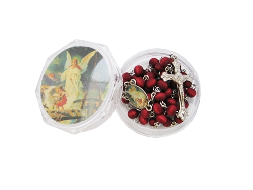 Load image into Gallery viewer, 19&quot; Scented Rose Petal Rosary Favor Box - Guardian Angel (12 Pcs)

