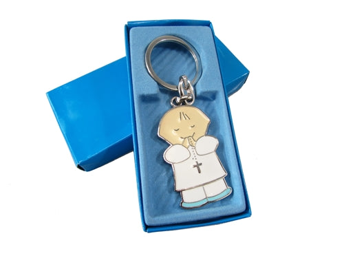 CLEARANCE - Solid Metal Keychain Favors - Angels Design #1376 (With Gift Box) (12 Pcs)