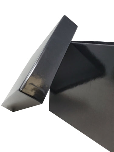 Cajas anidadas multiusos de cartón de 7" - 3 niveles - Cuadradas negras BRILLANTES