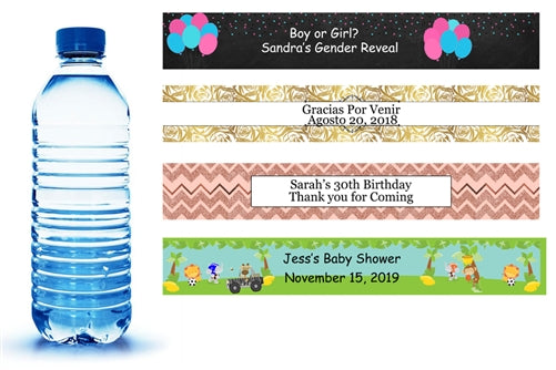 Etiquetas personalizadas para botellas de agua - (20 etiquetas)