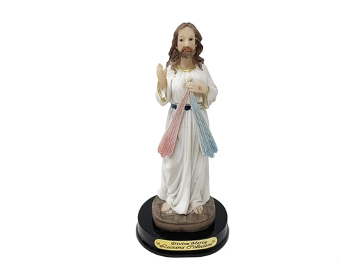 5" Divine Mercy on Wood Base - Luciana Series (1 Pc)