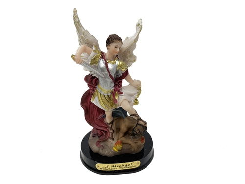 Load image into Gallery viewer, 5&quot; Saint Michael on Wood Base - Luciana Series (1 Pc)
