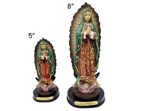 8" Guadalupe on Wood Base - Luciana Series (1 Pc)