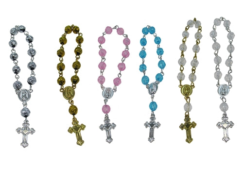 Load image into Gallery viewer, 3.5&quot; Miniature Finger Rosaries - Round Bead Design (10 Pcs)
