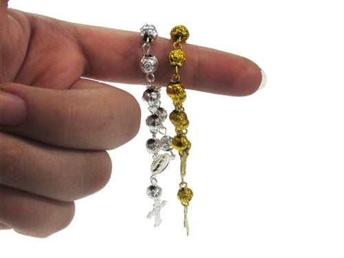 3.5" Miniature Finger Rosaries - Round Bead Design (10 Pcs)