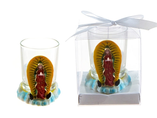 Vela votiva Guadalupe de 3" y portavelas (con caja de regalo) (12)