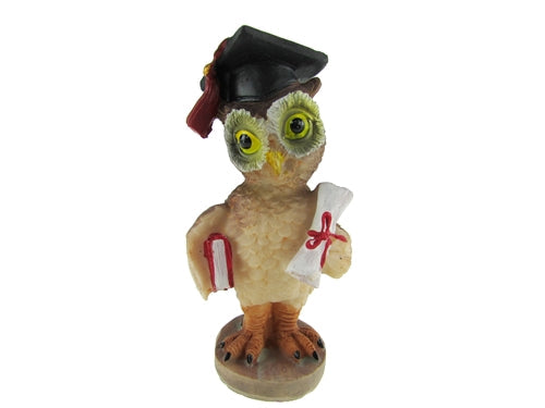 4.5" Poly Resin Graduation Owl Figurine Favor (12 Pcs)