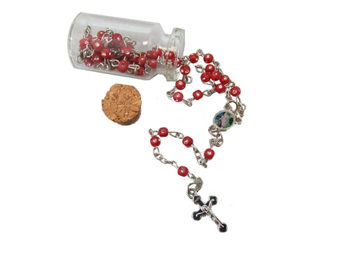 1.75" Holy Water Bottle Guardian Angel Rosaries (12 Pcs)