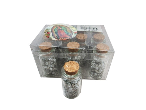 1.75" Holy Water Bottle Guadalupe Rosaries (12 Pcs)