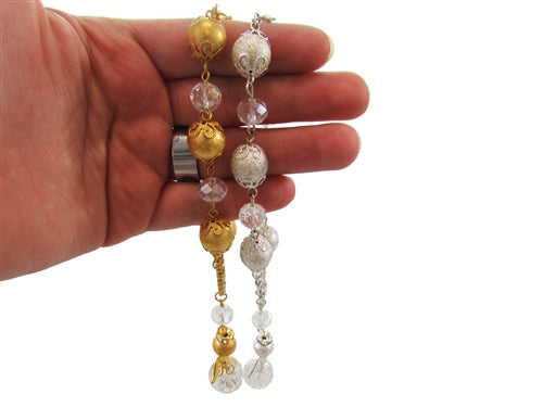 Load image into Gallery viewer, 6&quot; Designer Rosary Bracelet - Large Metallic Bead Design (12 Pcs)
