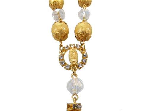 6" Designer Rosary Bracelet - Large Metallic Bead Design (12 Pcs)