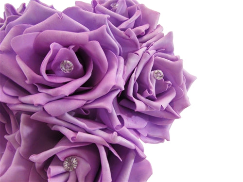 12" Foam Rose Flower Bouquet - 6 Heads (1 Pc)