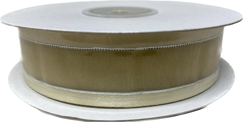 Load image into Gallery viewer, 7/8&quot; Sheer Organza Ribbon w/ Satin &amp; Metallic Edges (25 Yds)
