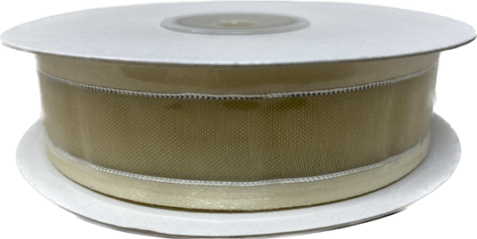 7/8" Sheer Organza Ribbon w/ Satin & Metallic Edges (25 Yds)