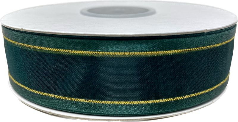 Load image into Gallery viewer, 7/8&quot; Sheer Organza Ribbon w/ Satin &amp; Metallic Edges (25 Yds)
