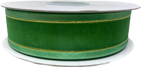 7/8" Sheer Organza Ribbon w/ Satin & Metallic Edges (25 Yds)