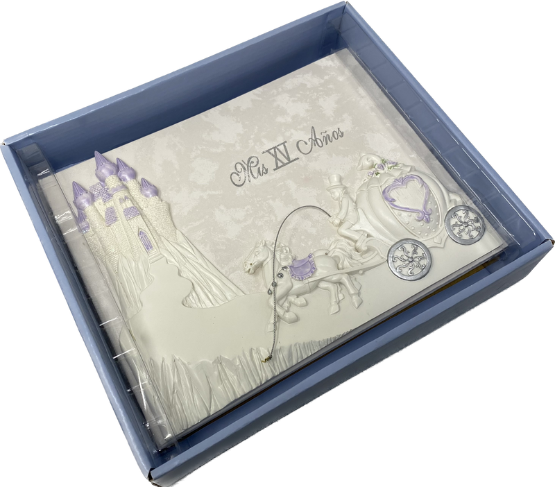 Load image into Gallery viewer, Premium Quinceanera Cinderella Design Guest Book (Spanish) (1 Pc)
