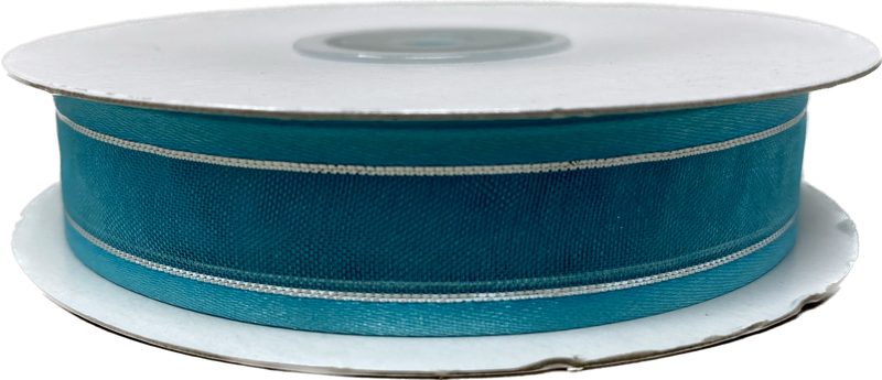 Load image into Gallery viewer, 5/8&quot; Sheer Organza Ribbon w/ Satin &amp; Metallic Edges (25 Yds)
