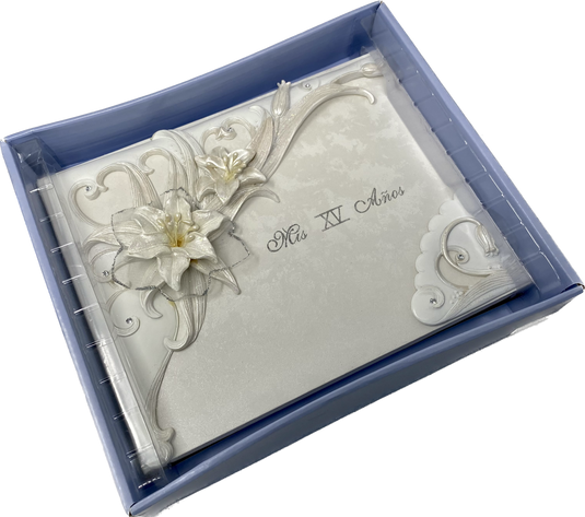 Libro de Visitas Premium Quinceanera Tiger Lily Design (Español) (1)