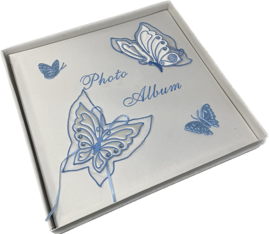 Premium Satin Embroidered - Photo Album - Butterfly Design (1 Pc)