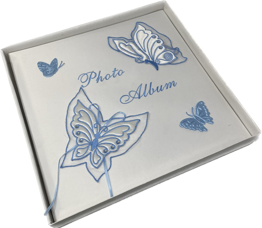 Satén Premium Bordado - Álbum de Fotos - Diseño Mariposa (1)