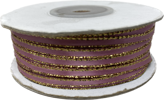 1/8" Satin Ribbon w/ Metallic Edges (50 Yds)