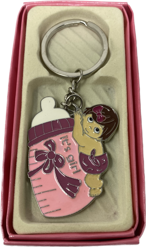 CLEARANCE - Solid Metal Keychain Favors - Baby Shower Design #8015 (12 Pcs)