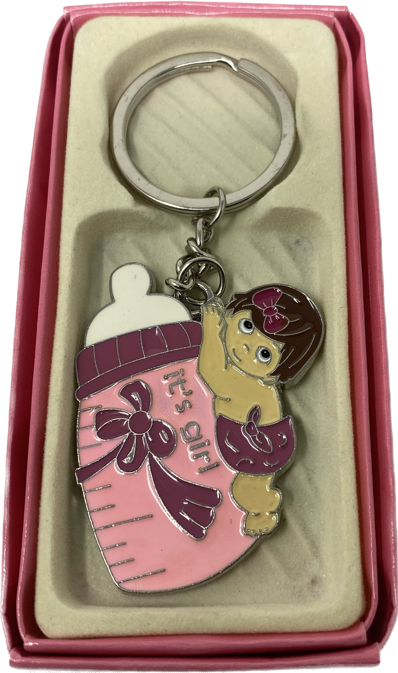 Load image into Gallery viewer, CLEARANCE - Solid Metal Keychain Favors - Baby Shower Design #8015 (12 Pcs)
