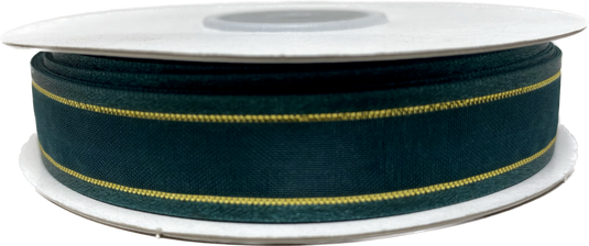 5/8" Sheer Organza Ribbon w/ Satin & Metallic Edges (25 Yds)