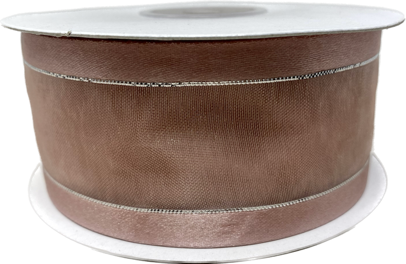 Load image into Gallery viewer, 1.5&quot; Sheer Organza Ribbon w/ Satin &amp; Metallic Edges (25 Yds)
