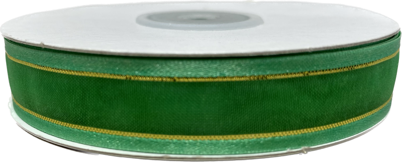 Load image into Gallery viewer, 5/8&quot; Sheer Organza Ribbon w/ Satin &amp; Metallic Edges (25 Yds)
